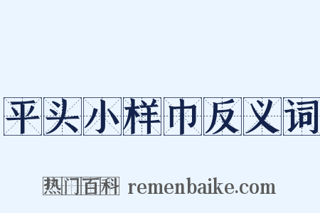平头小样巾反义词是什么意思的图片